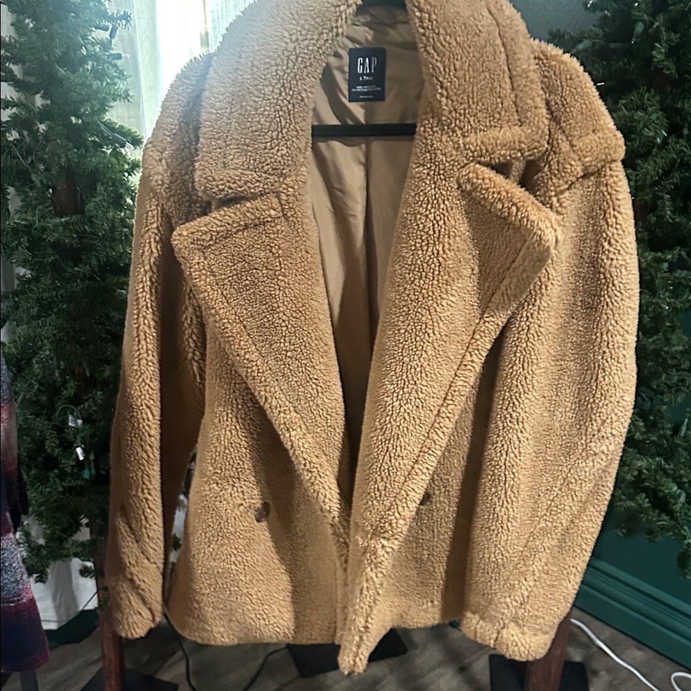 GAP Women's Cozy Tan Teddy Jacket